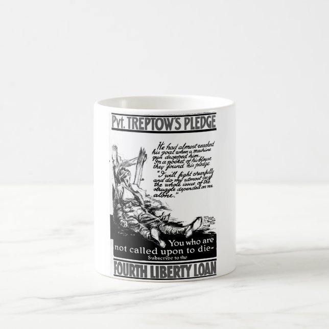 Pvt. Treptow's Pledge.  "I will fight_War image Coffee Mug (Center)