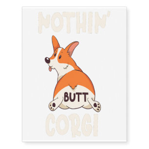 PWC Pem Welsh Corgi Cute Butt Paw Owner Dog Pet Lo Temporary Tattoos