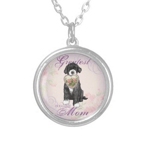 PWD Heart Mom Silver Plated Necklace