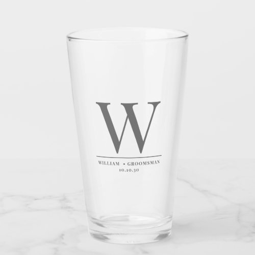 Pwerspnalized Monogram Name Groomsman Glass