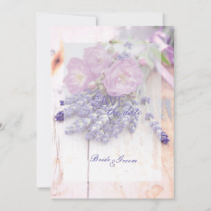 PWild Rose & Lavender Summer Flower SAVE the Date