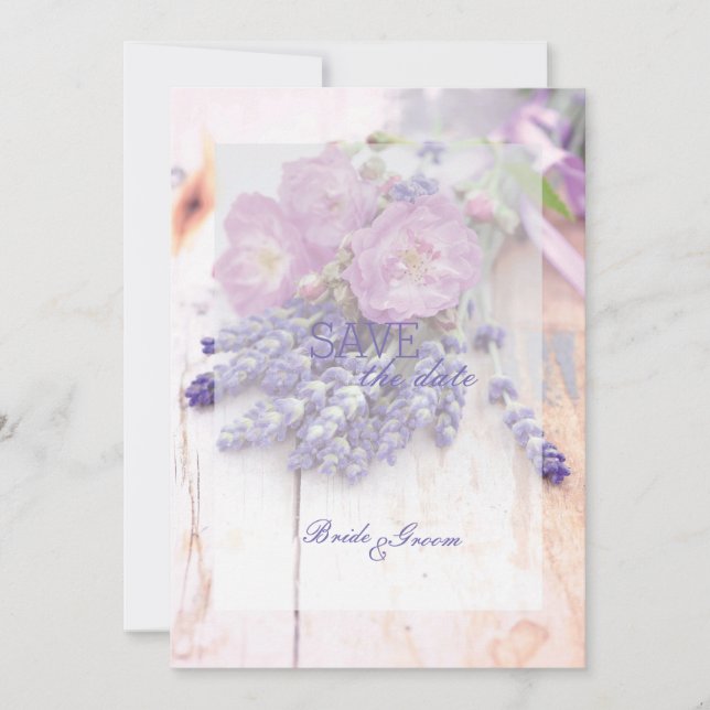 PWild Rose & Lavender Summer Flower SAVE the Date (Front)