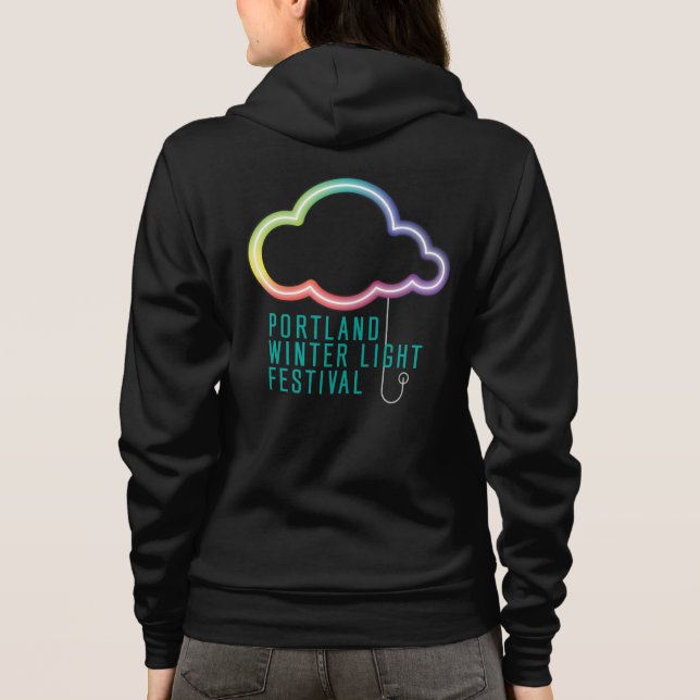PWLF Womens Zip Hoodie - Black (Back)