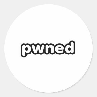 pwned - gamer gaming owned video games classic round sticker