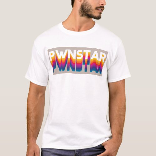 Pwnstarâ 80s Multicolor Mens Basic T_Shirt