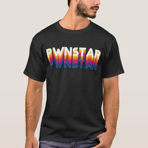 Pwnstarâ 80s Multicolor Mens Basic T_Shirt