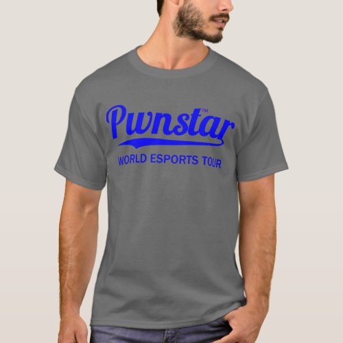 Pwnstarâ Blue World Esports Tour Baseball Swash 2 T_Shirt