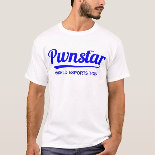 Pwnstar Blue World Esports Tour Baseball Swash 3 T_Shirt