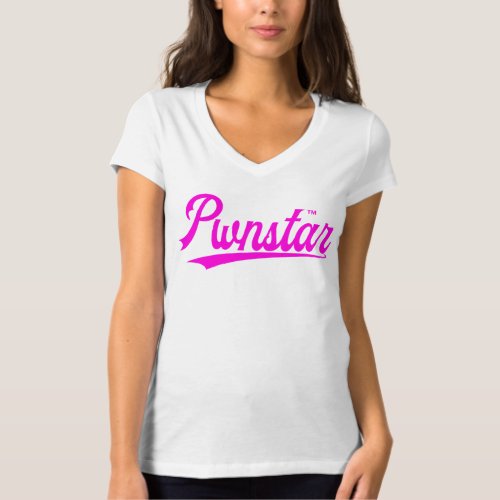 Pwnstar Hot Pink Baseball Swash 1 Logo T_Shirt