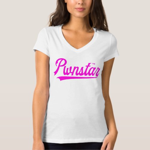 Pwnstarâ Hot Pink Baseball Swash 2 Logo T_Shirt