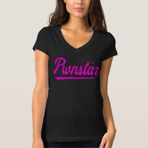 Pwnstarâ Hot Pink Baseball Swash 3 Logo T_Shirt