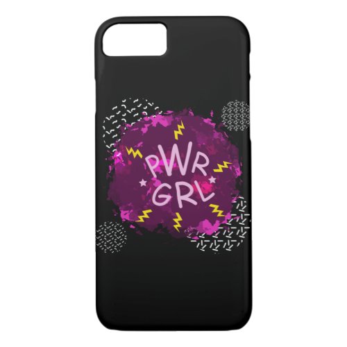 PWR GRL Power girl in splashes of fuchsia paint 98 iPhone 87 Case