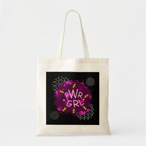 PWR GRL Power girl in splashes of fuchsia paint  9 Tote Bag