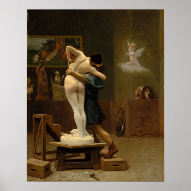 Pygmalion and Galatea by Jean-Leon Gerome Poster (Front)