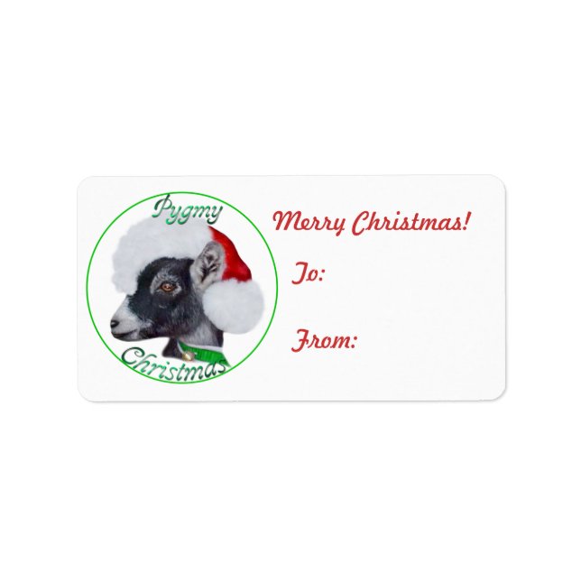 Pygmy Goat Christmas Gift Tag Sticker (Front)