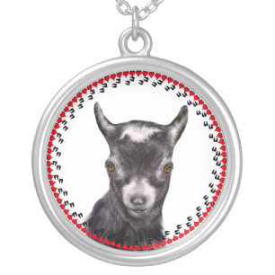 Pygmy Goat Hooves and Hearts Necklace