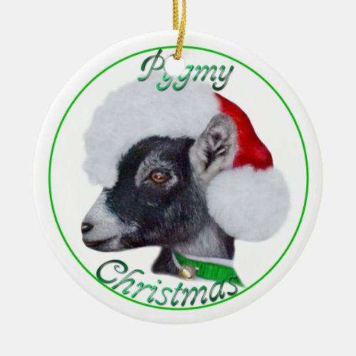 Pygmy Goat in Santa Hat Christmas Ornament