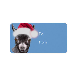 Pygmy Goat Santa Goat Christmas Gift Tag