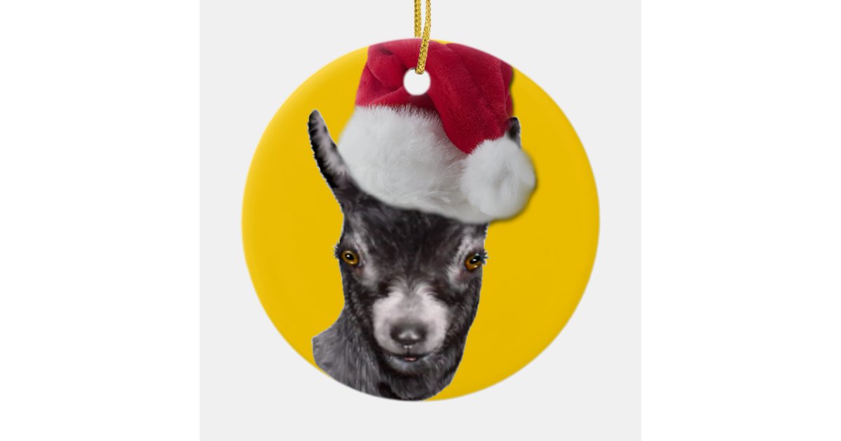 Pygmy Goat Santa Hat Christmas Ornament Zazzle