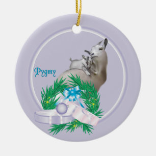 Pygmy Goat Wreath Holiday Ornament