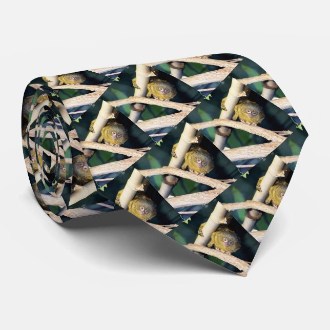 Pygmy Marmoset Tree Hugger, Neck Tie (Rolled)