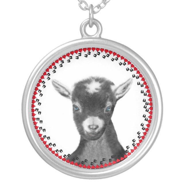 Pygora Goat Hooves and Hearts Necklace (Front)