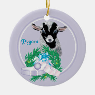 Pygora Goat Wreath Holiday Ornament