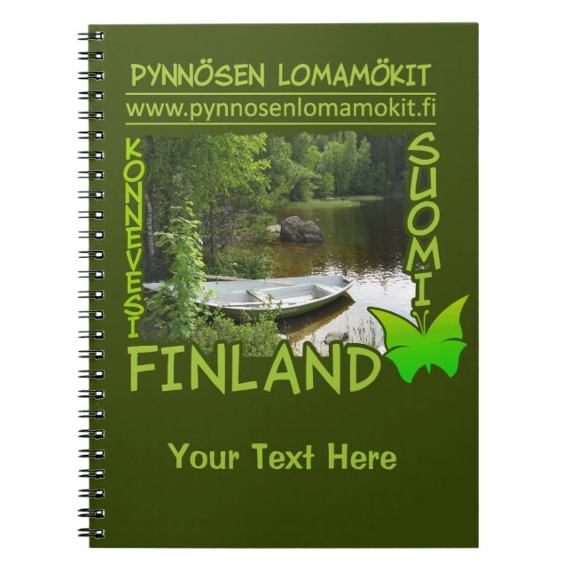 Pynnösen Lomamökit custom notebook (Front)