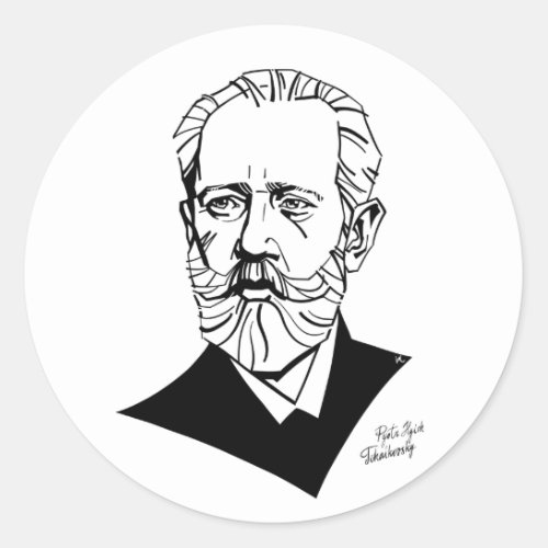 Pyotr Tchaikovsky Classic Round Sticker