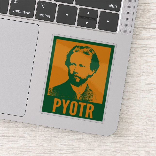 Pyotr Tchaikovsky Pop Art Custom Cut Vinyl Sticker (Detail)