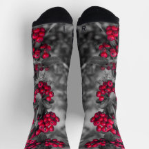Pyracantha Berry Red and Gray Socks