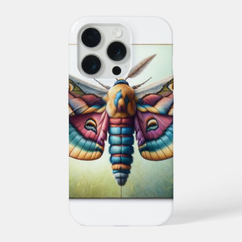 Pyralid Moth Top View 050624IREF107 _ Watercolor iPhone 15 Pro Case