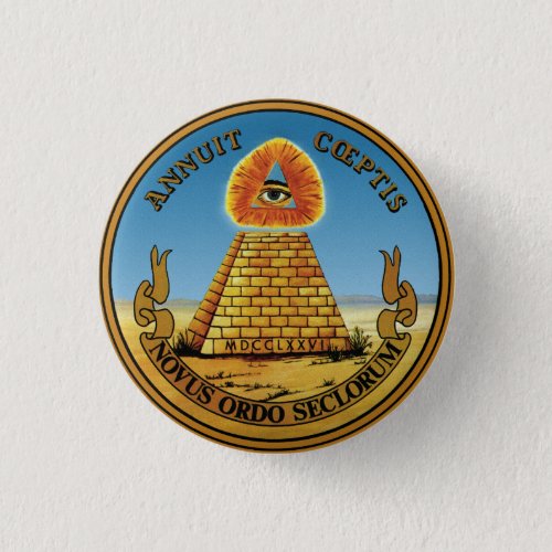 Pyramid and Eye _ All Seeing Eye Round Button 