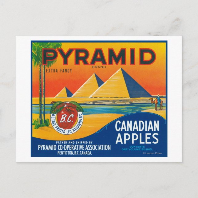 Pyramid Apple Label - Penticton B.C. Canada Postcard (Front)