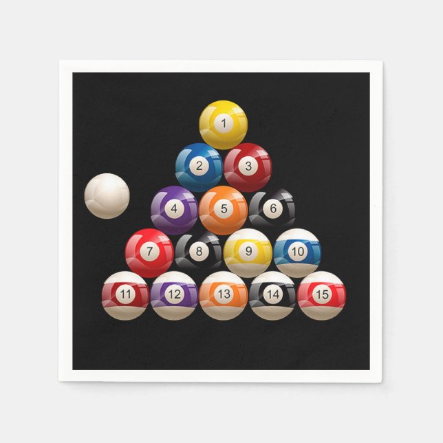 Pyramid billiard balls napkins (Front)
