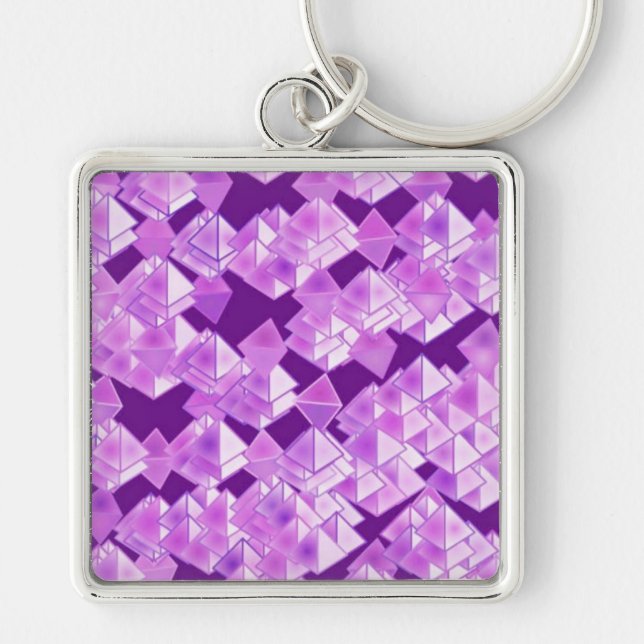 Pyramid crystals, purple keychain (Front)
