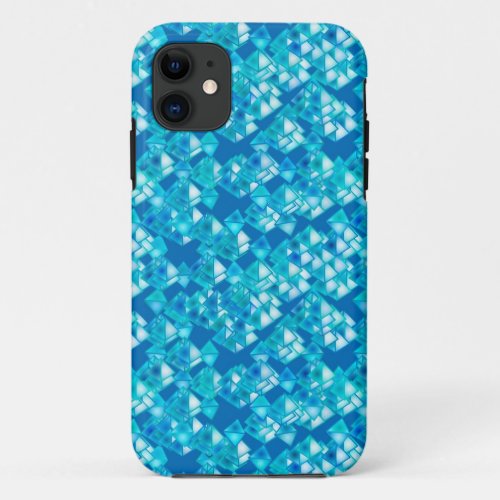 Pyramid crystals turquoise and blue iPhone 11 case