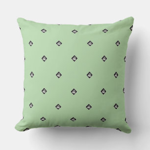 Pyramid Cube Repeat Mint Green Throw Pillow