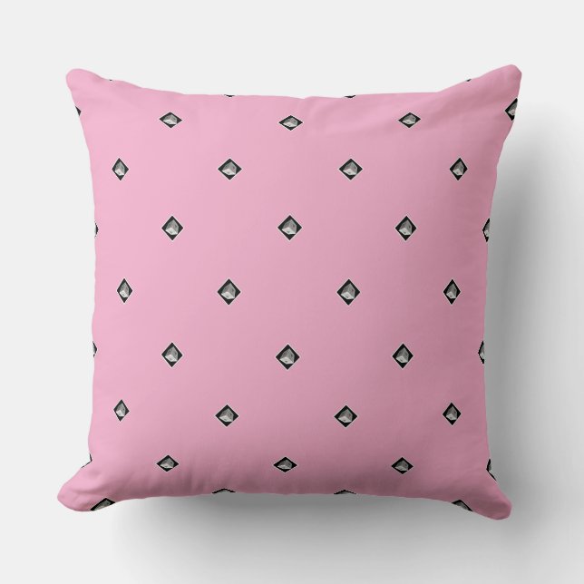 Pyramid Cube Repeat Pale Pink          Throw Pillow (Front)
