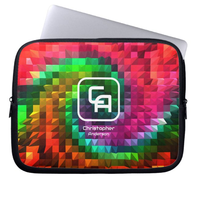 Pyramid Factal Multicolors  Electronics Bag (Front)