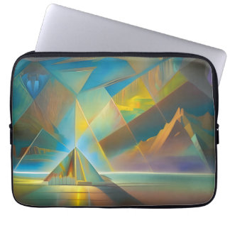 Pyramid Landscape Geometric Abstract Design Laptop Sleeve