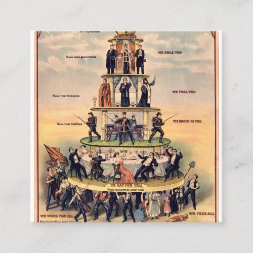 Pyramid Of Capitalist System Square Business Card