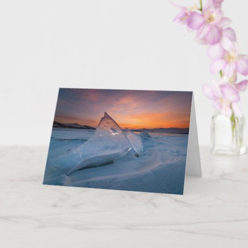 Pyramid of Ice Sunrise on Lake Baikal Russia Card