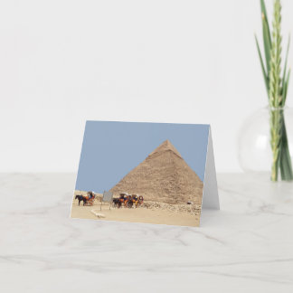 Pyramid of Khafre and a string of chariots Holiday Card