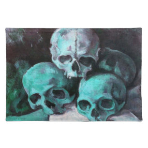 Pyramid of Skulls After Cezanne Cloth Placemat