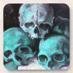 Pyramid of Skulls After Cezanne Coaster