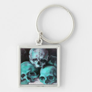 Pyramid of Skulls After Cezanne Keychain