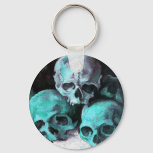 Pyramid of Skulls After Cezanne Keychain