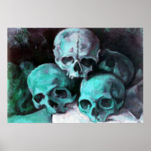 Pyramid of Skulls After Cezanne Poster