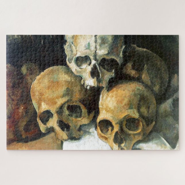 Pyramid of Skulls Paul Cezanne Painting Art Jigsaw Puzzle (Horizontal)